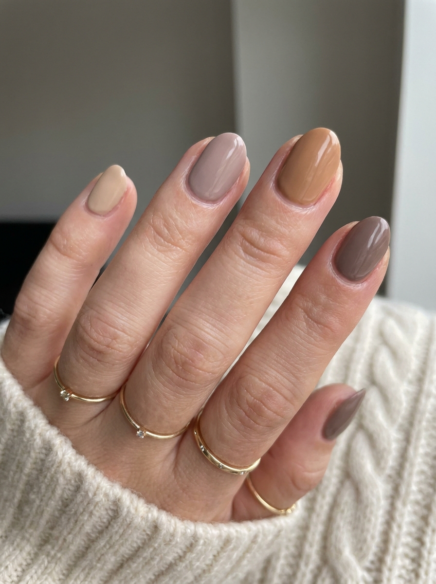 Neutral Herbst Mix Nails als Nägel Inspiration Herbst 2026